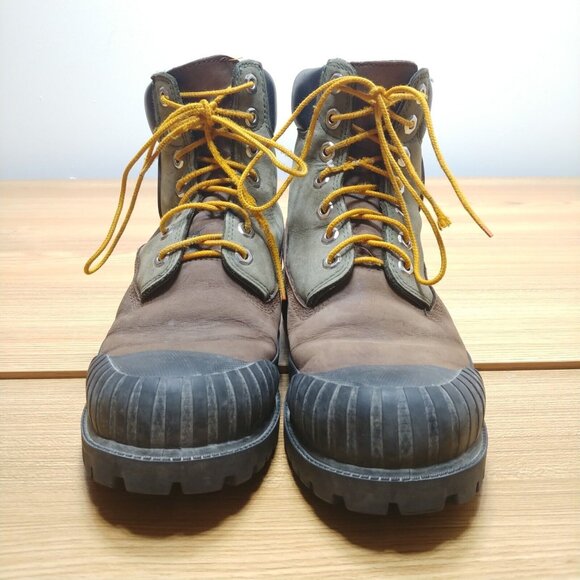 Timberland Men US 9 Premium 6" Rubber-Toe Boot Dark Brown Green A2FXF-931 - Picture 6 of 8